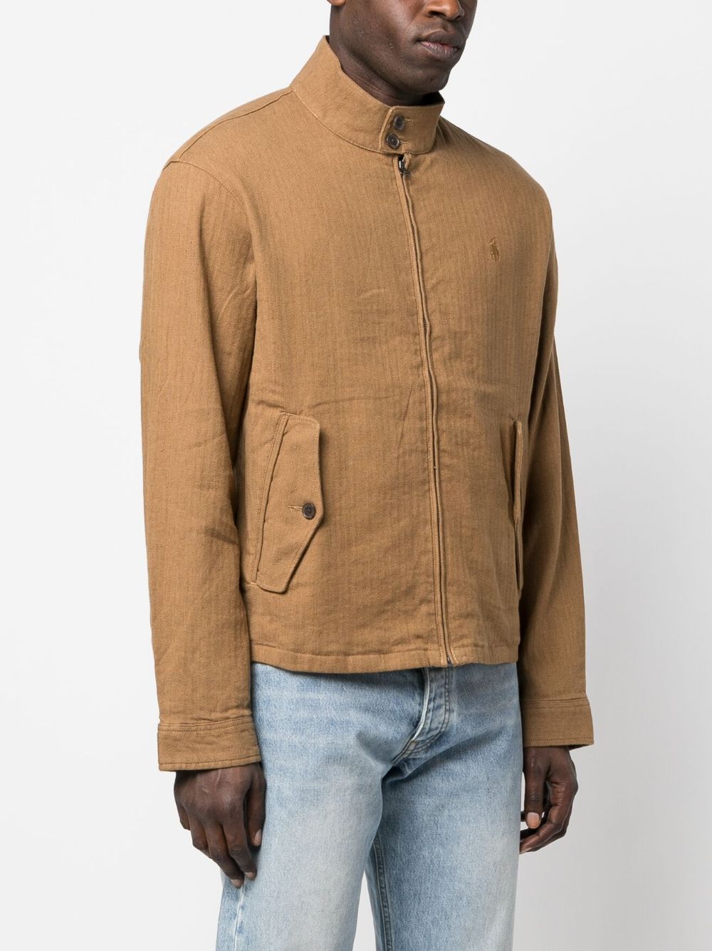 Shop Polo Ralph Lauren Stand-up Collar Shirt Jacket In Grün