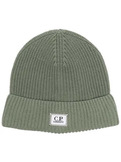 logo-patch knitted beanie