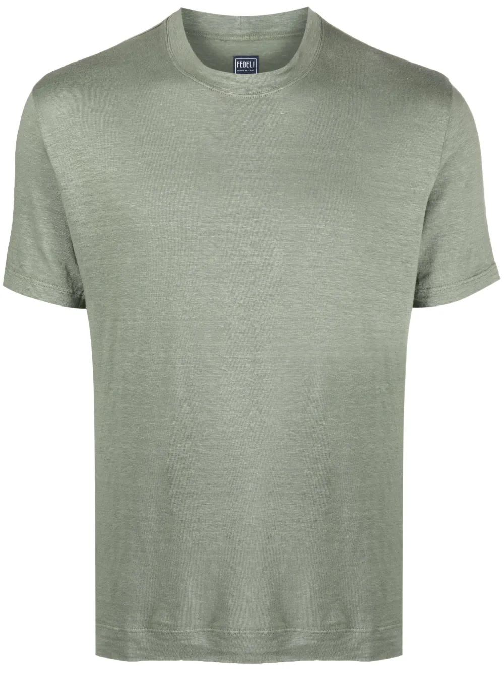 Fedeli short-sleeve linen T-shirt - Green
