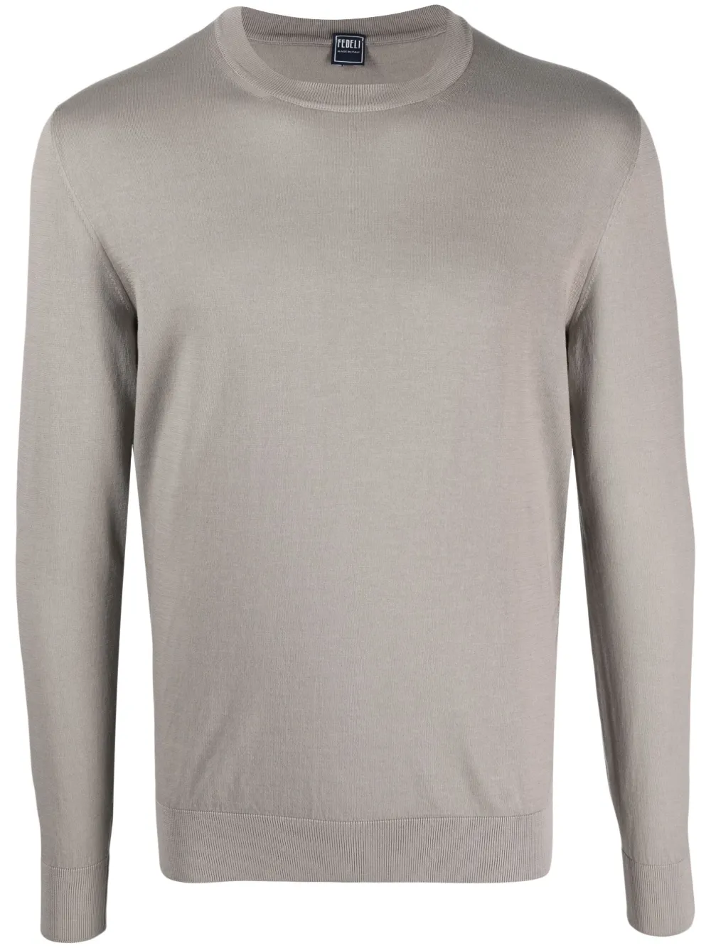 Fedeli crew-neck cotton jumper - Grey