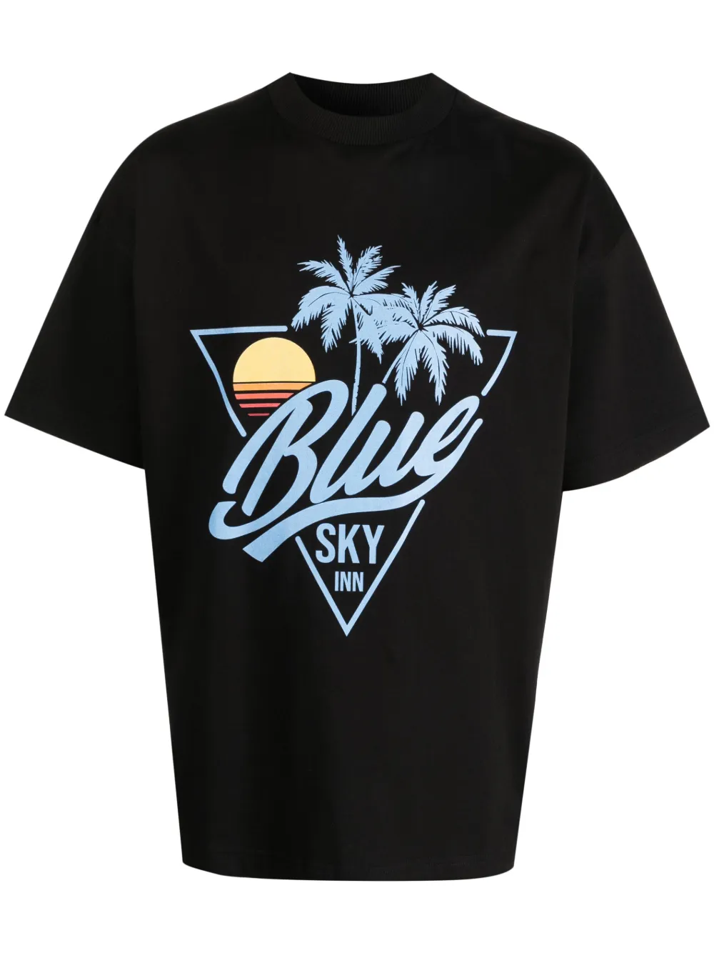 Blue Sky Inn Sunset Logo Tee In Black