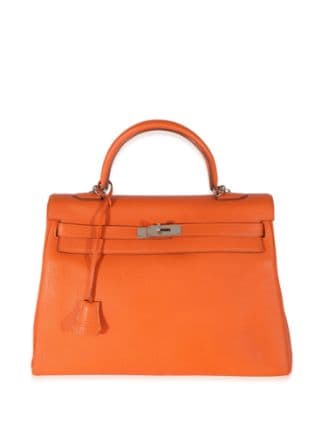 Hermes Togo Leather Birkin Bag 35 Orange