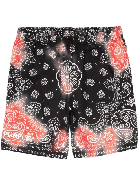 Purple Brand paisley-print bleached shorts