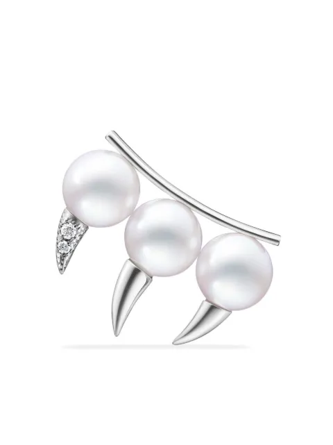 TASAKI boucle d'oreille Danger Fang en or blanc 18ct sertie de perle