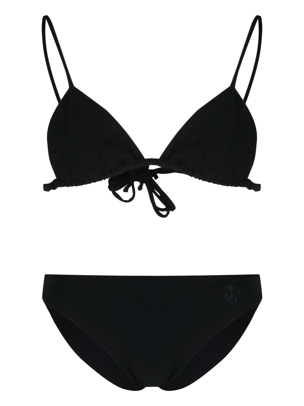 Shop Jil Sander Embroidered Logo Bikini Set In Black