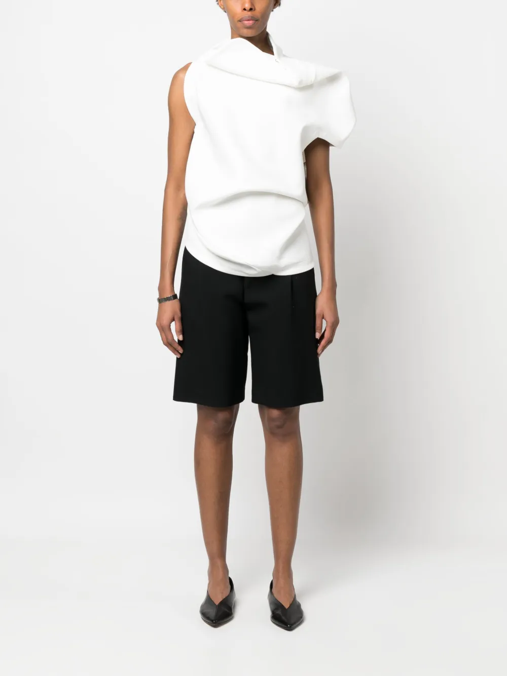 Issey Miyake Gedrapeerde top - Wit