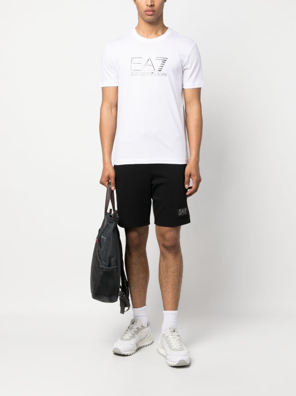 Ea7 Emporio Armani T-shirt met logoplakkaat - Wit