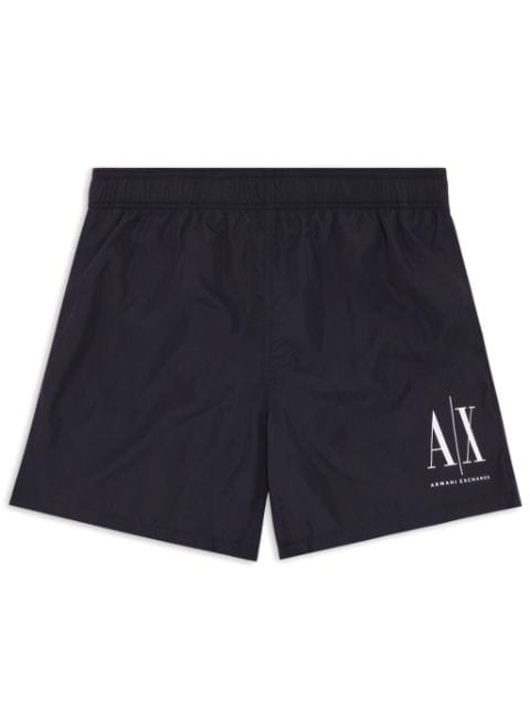 Armani Exchange shorts de playa con logo estampado