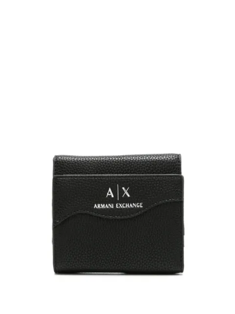 Armani Exchange محفظة ثلاثية الطي بنقش شعار الماركة