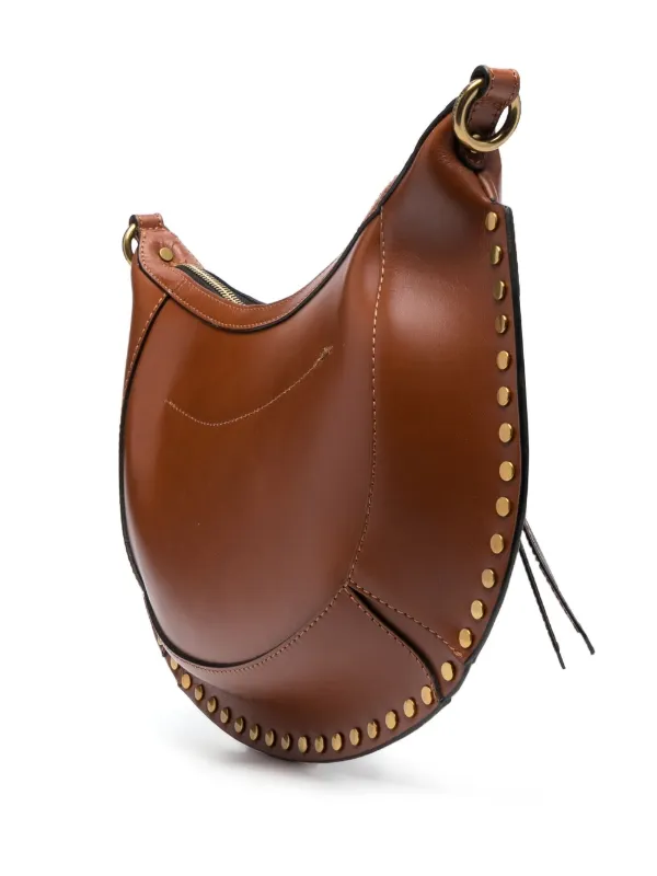 ISABEL MARANT Naoko Studded Leather Shoulder Bag | Brown