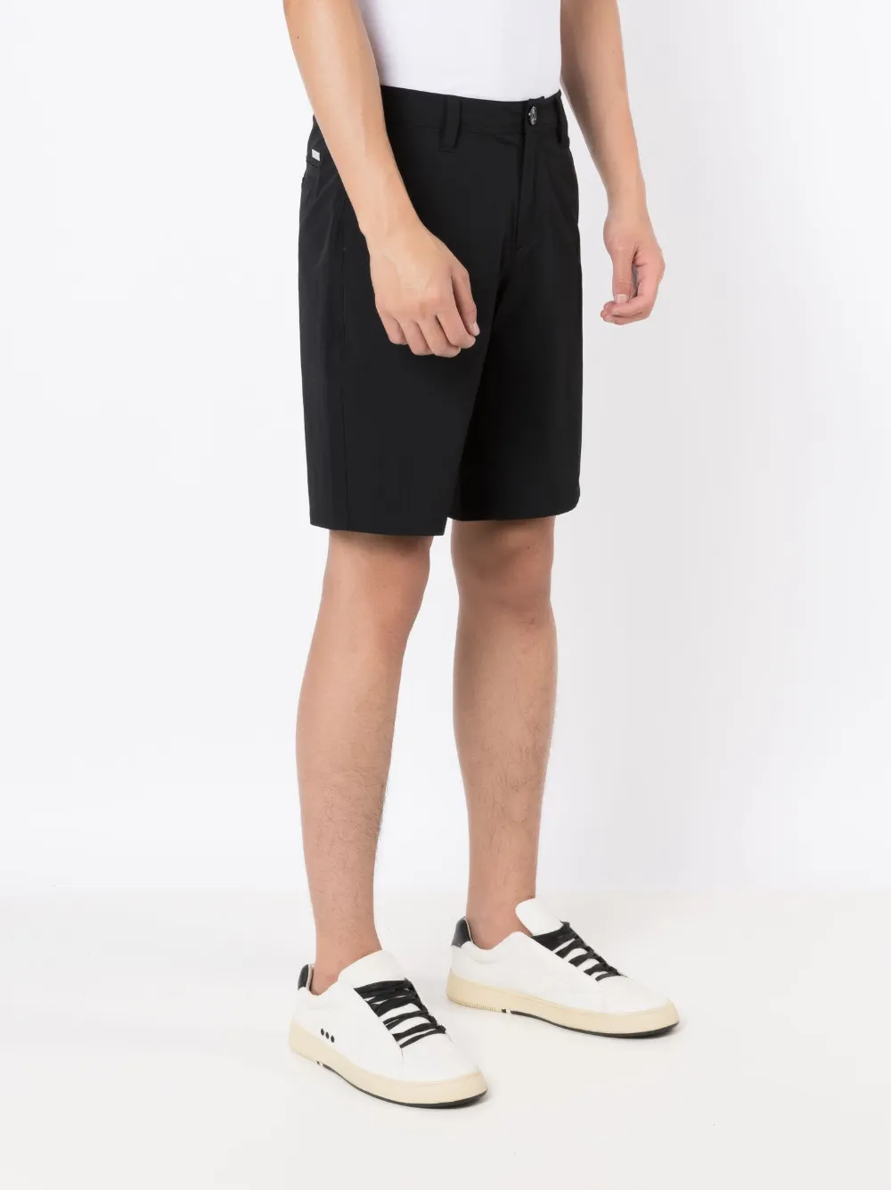 Armani Exchange Shorts met logoplakkaat Zwart