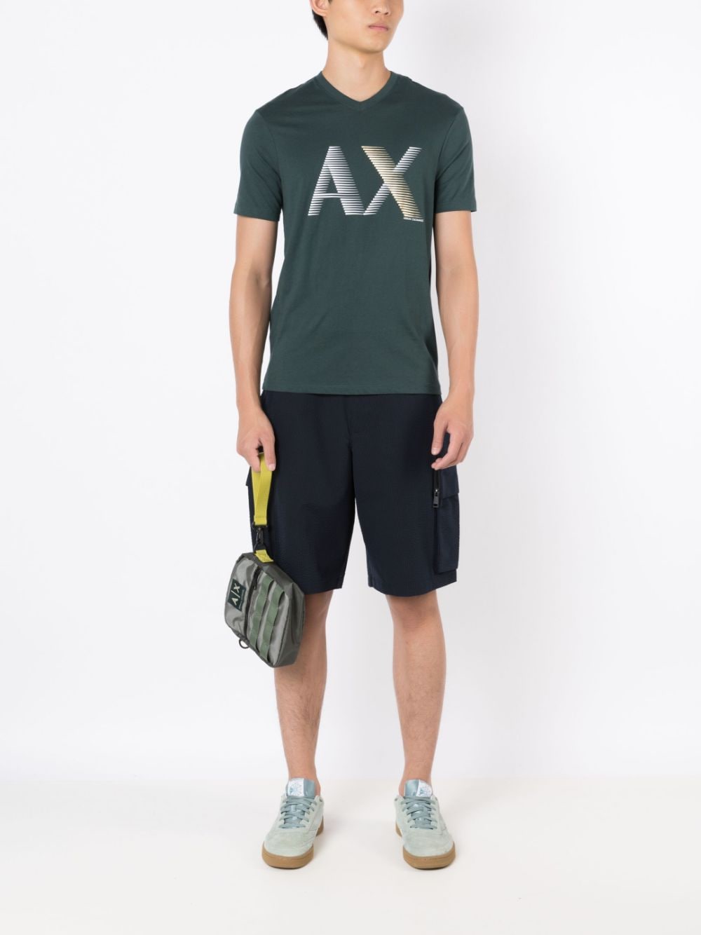 Armani Exchange logo-print cotton T-shirt - Groen