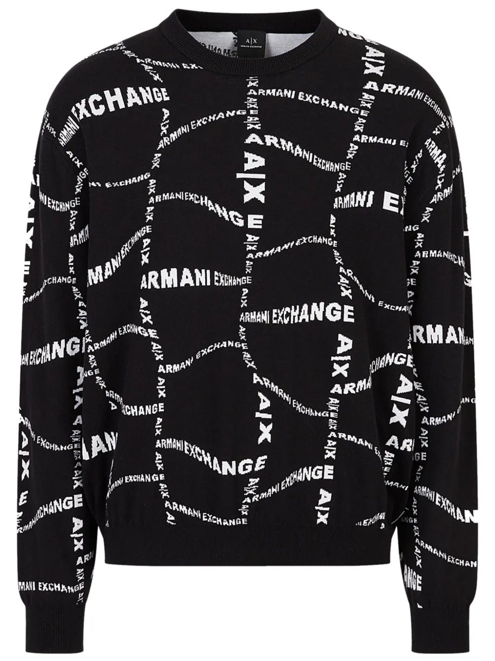 Armani Exchange Sweater met monogram-patroon Zwart