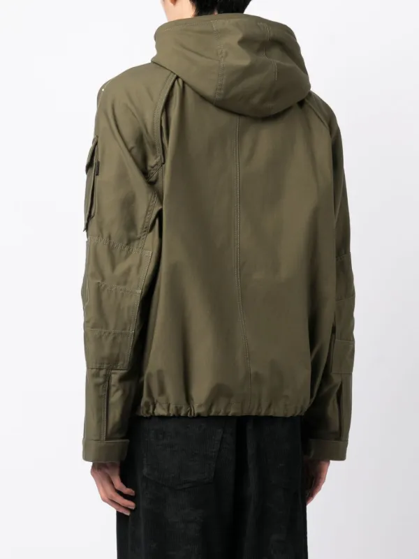 Juun.J drawstring-hood high-neck Jacket | Green | FARFETCH