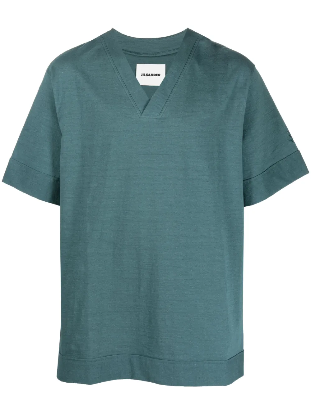 Shop Jil Sander V-neck Short-sleeved T-shirt In Blau