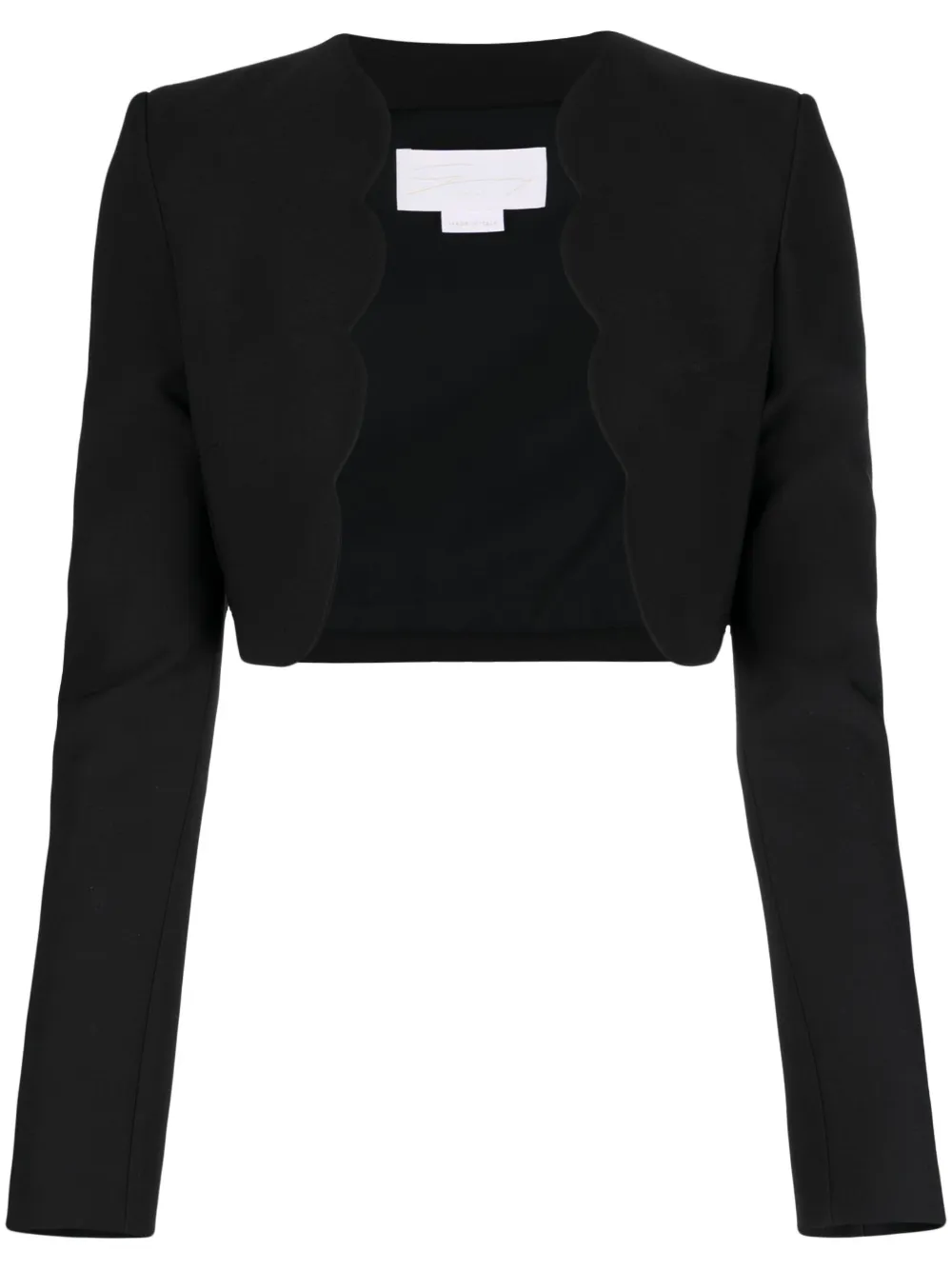 genny open-front cropped jacket - black