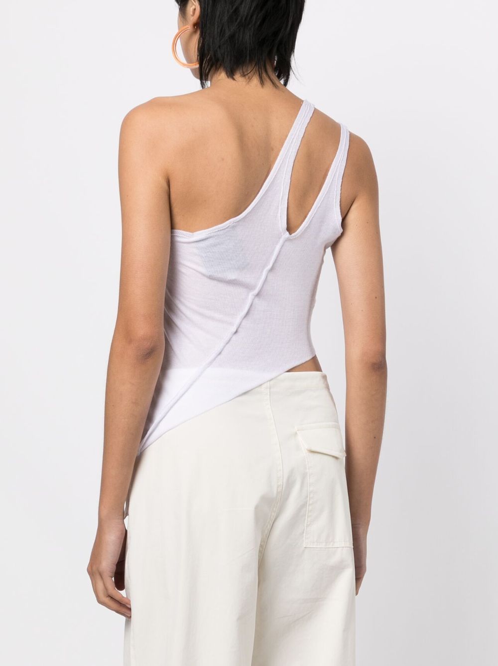 Shop Sami Miro Vintage One-shoulder Asymmetric Top In Weiss