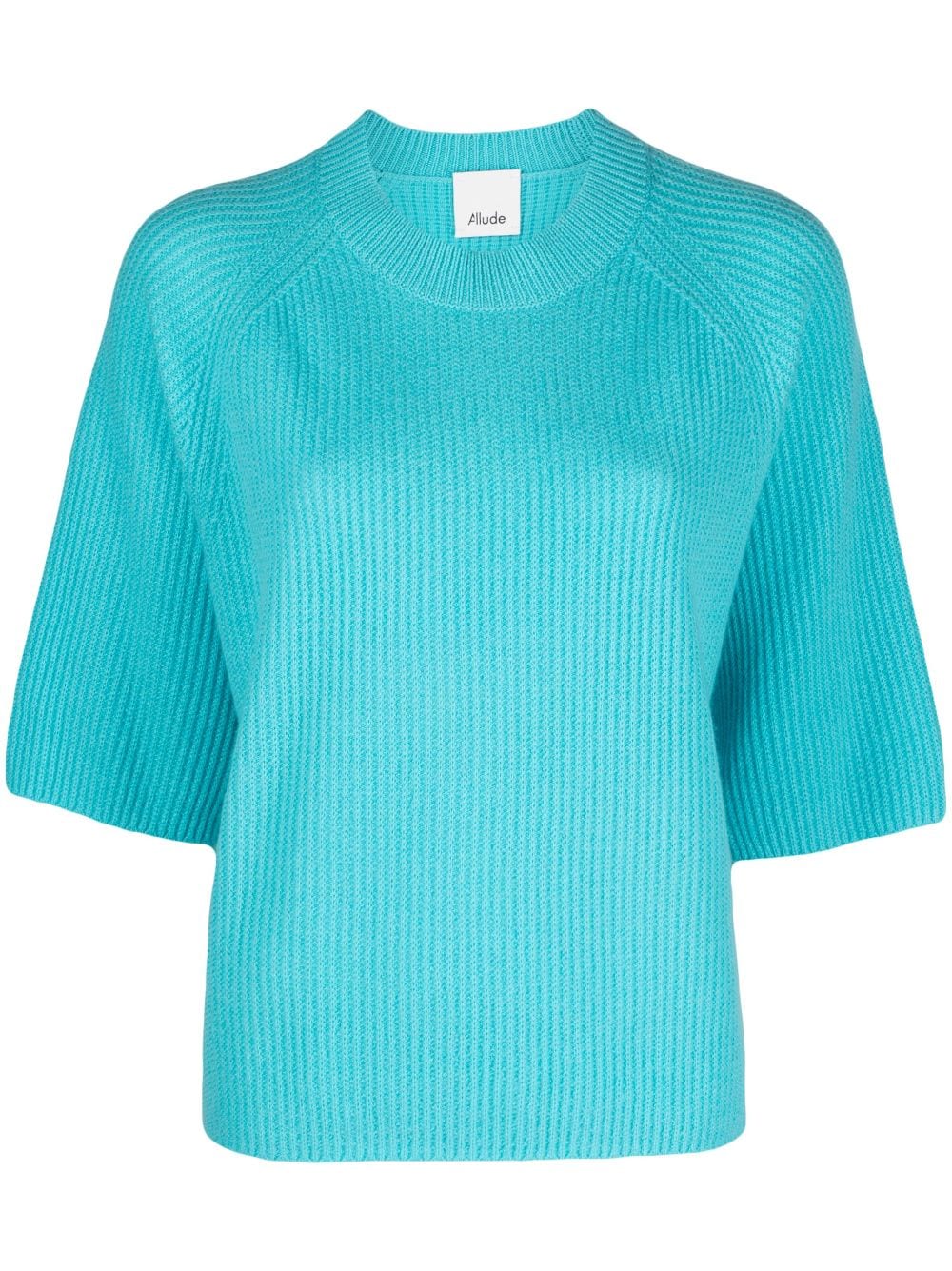 Allude Ribbed Cashmere Knitted Top In Blau