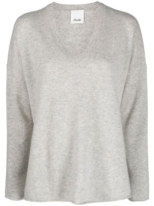 Ladies grey cashmere outlet jumper