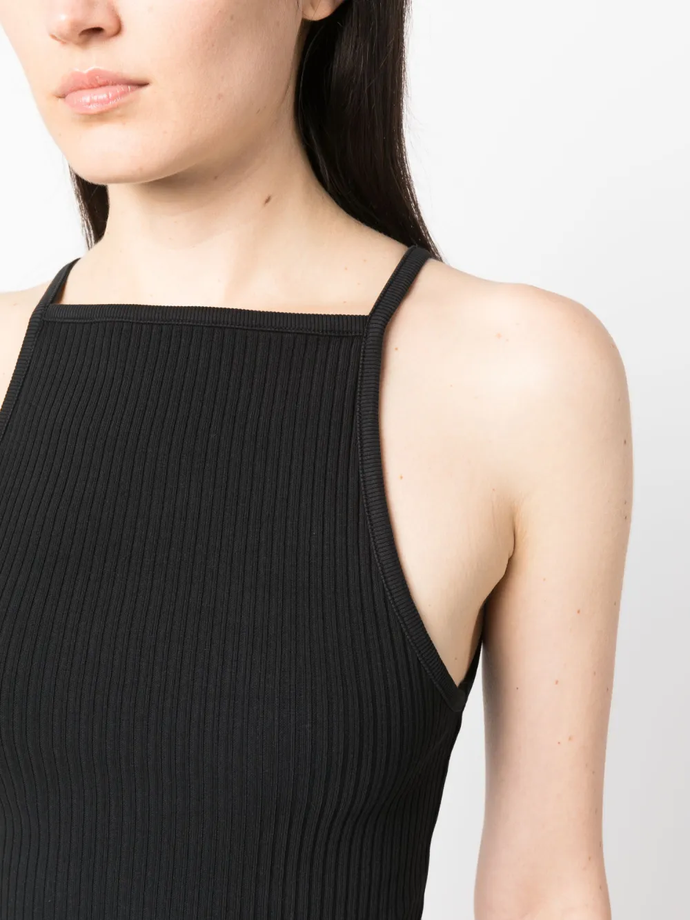 Shop Agolde Square-neck Tank Top In Schwarz