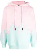 Palm Angels Layered Flames drawstring hoodie - Pink