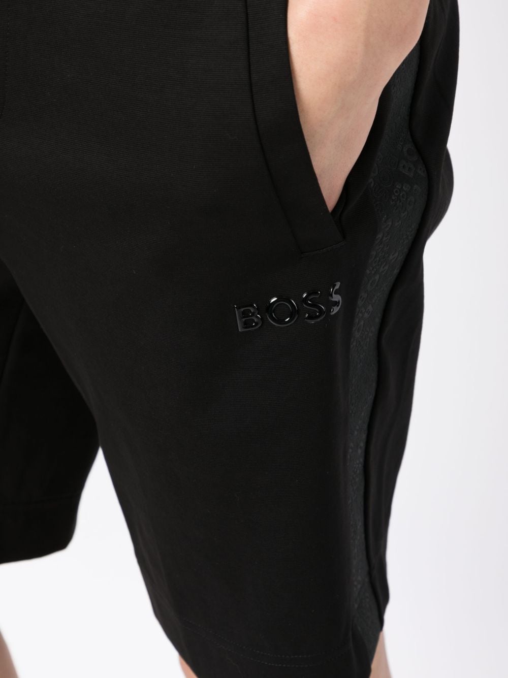 Shop Hugo Boss Logo-appliqué Track Shorts In Black