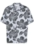 MSGM Hibiscus print abowling shirt - Blue