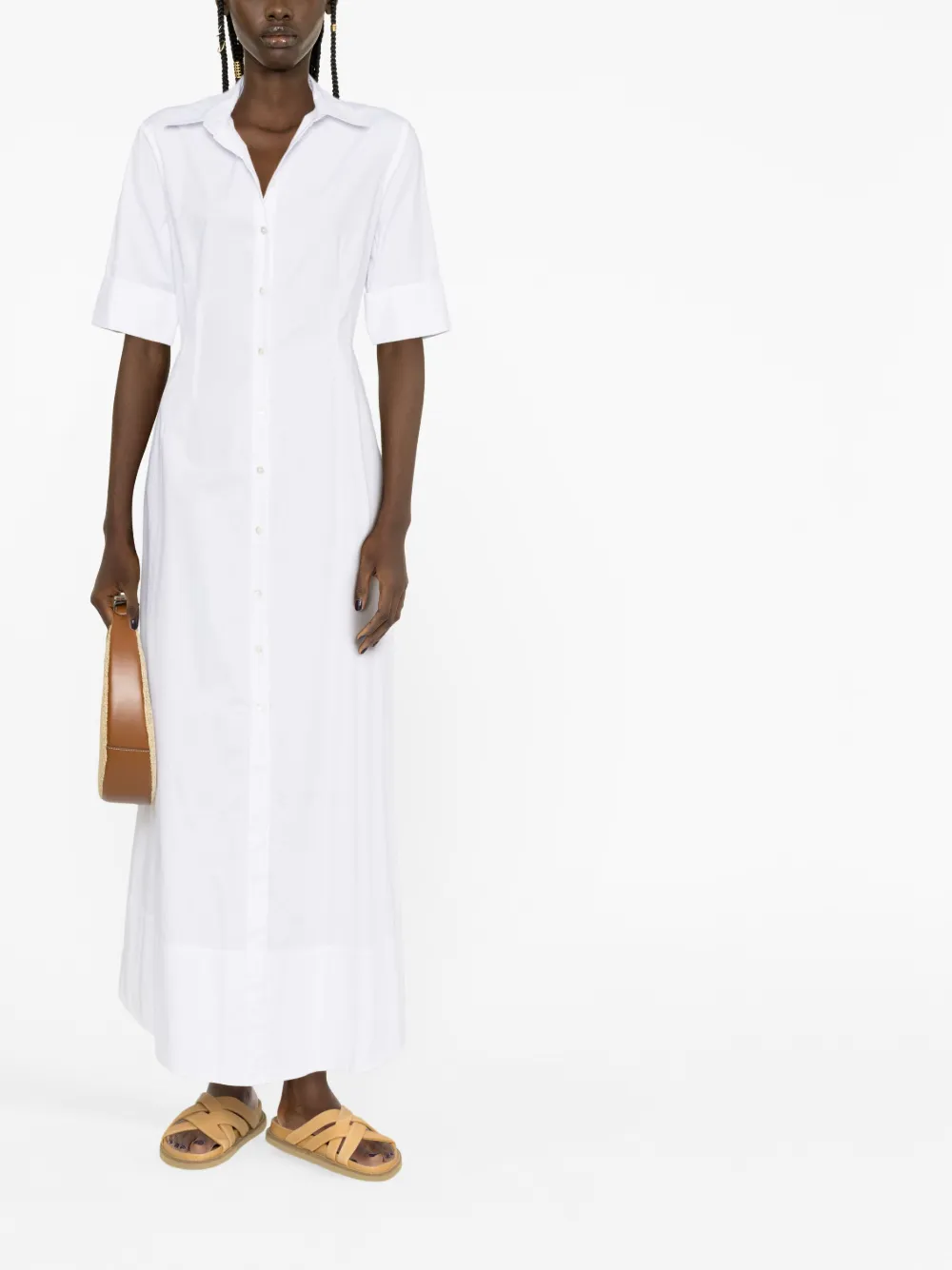 STAUD Joan Button-down blousejurk - Wit