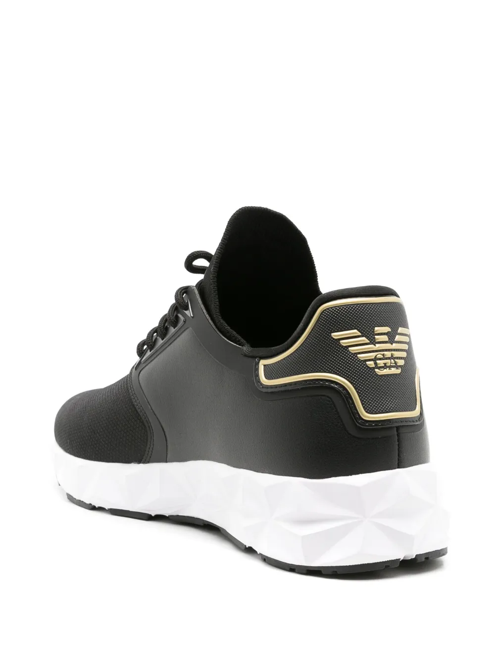 Ea7 Emporio Armani logo-print mesh sneakers Black