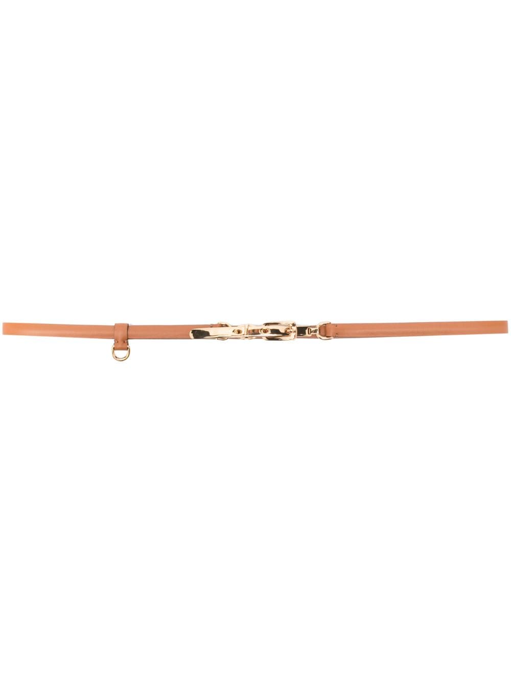Shop Etro Thin Buckle-fastening Leather Belt In Brown