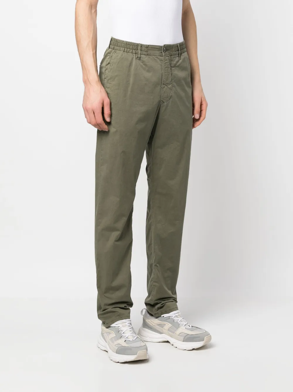 Shop Incotex Plain Loose-fit Trousers In Green