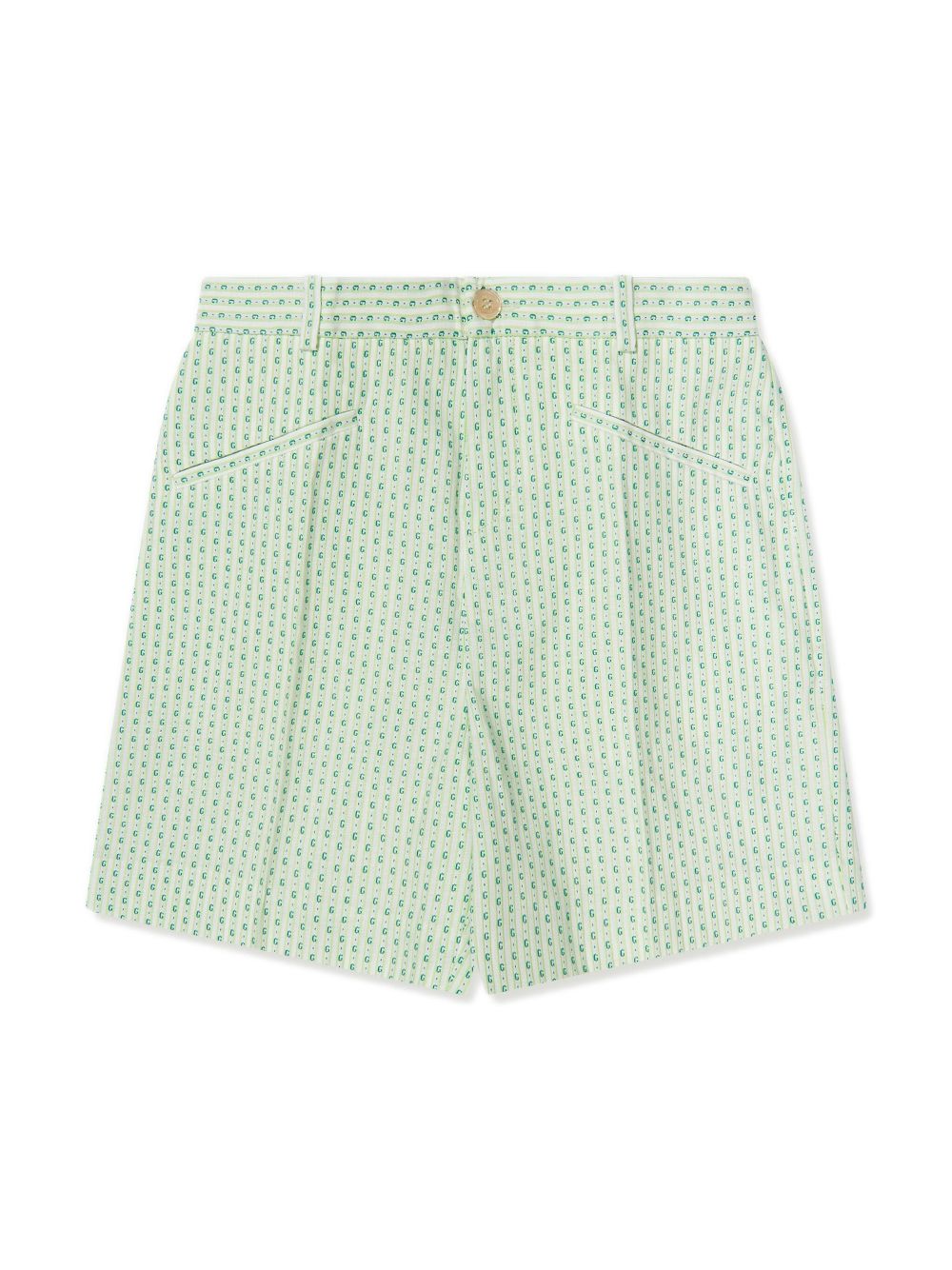 Gucci Kids GG intarsia-knit cotton shorts - Green