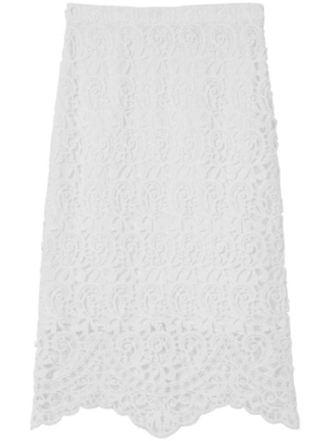 Burberry macramé-lace pencil skirt