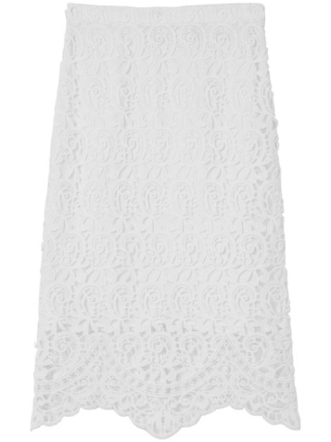 Burberry macramé-lace pencil skirt