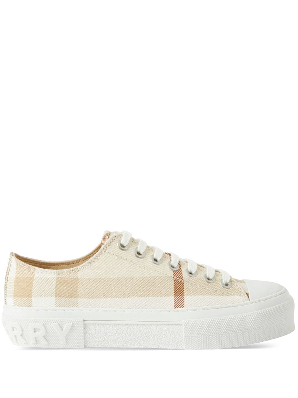 Shop Burberry Check-print Low-top Sneakers In Neutrals