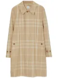 Burberry checked cotton long coat - Neutrals