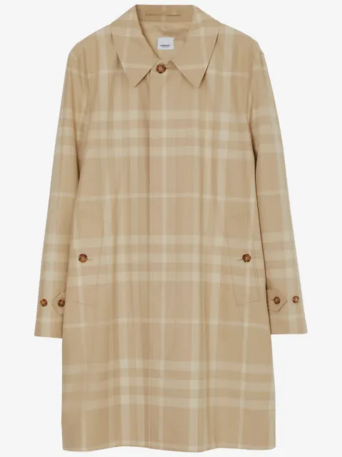Burberry abrigo largo con motivo de cuadros