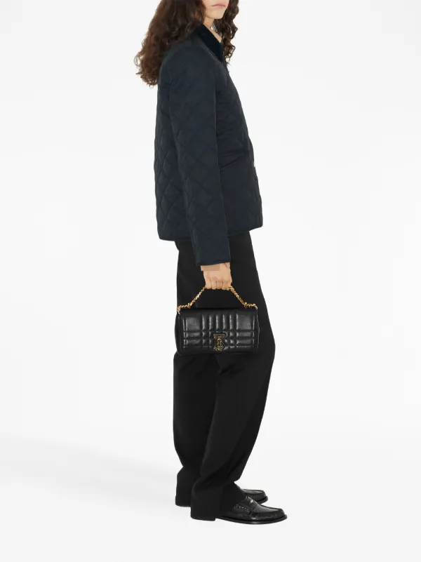 Burberry corduroy-collar diamond-quilted Jacket | Blue