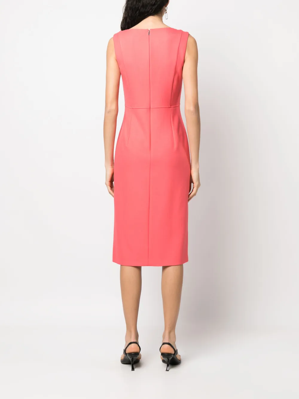 Shop Hugo Boss Sleeveless Midi Dress In Rosa