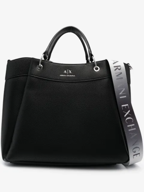 Armani Exchange logo-stamp tote bag