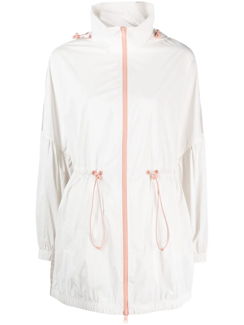 Armani Exchange Drawstring Zip-up Hooded Jacket In Weiss