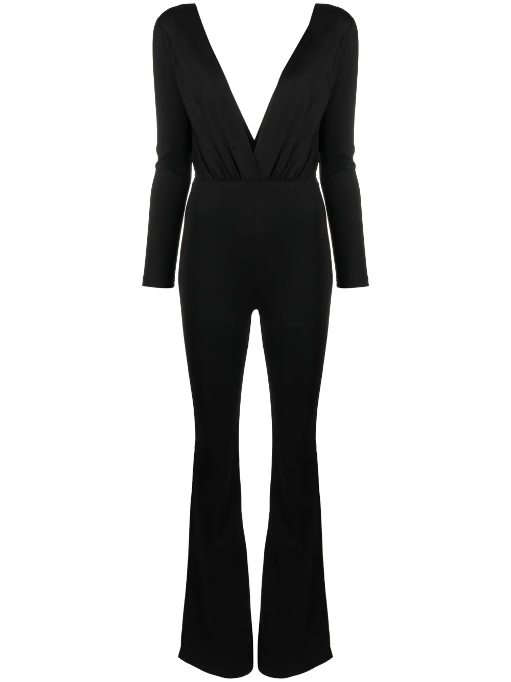 Alchemy X Lia Aram V-neck Velvet Jumpsuit In Schwarz