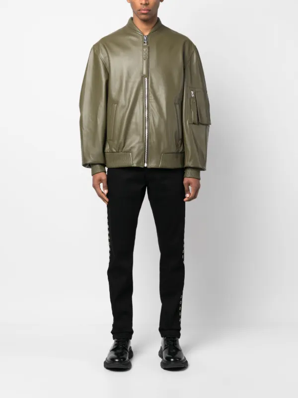 Manokhi Savona Leather Bomber Jacket Farfetch