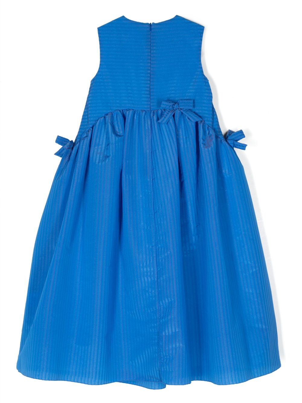 Shop Mi Mi Sol Bow-detail Striped Dress In Blue