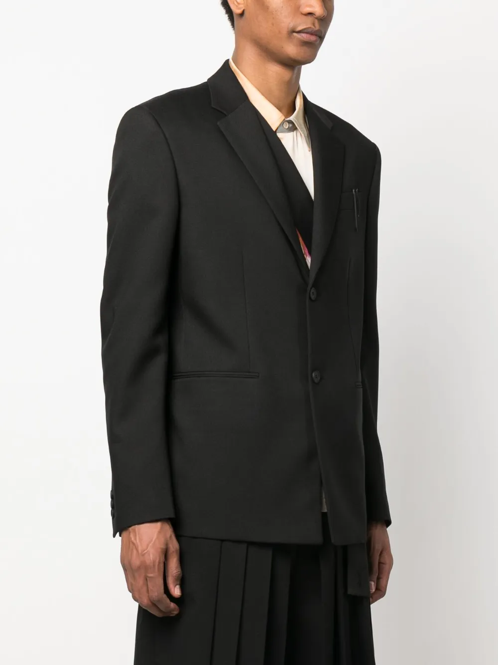 Shop Off-white Single-breasted Blazer In Schwarz