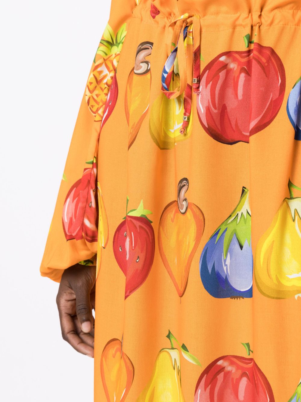 Shop Amir Slama Graphic-print Maxi Skirt In Orange