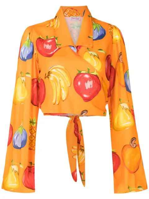 Amir Slama camisa con frutas estampadas