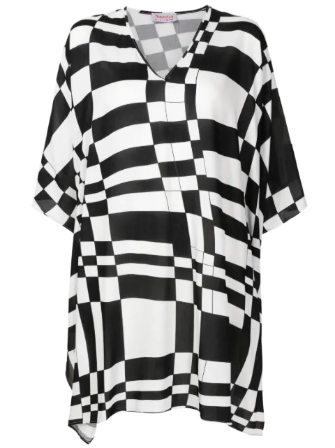 Amir Slama geometric-print wide-sleeved blouse