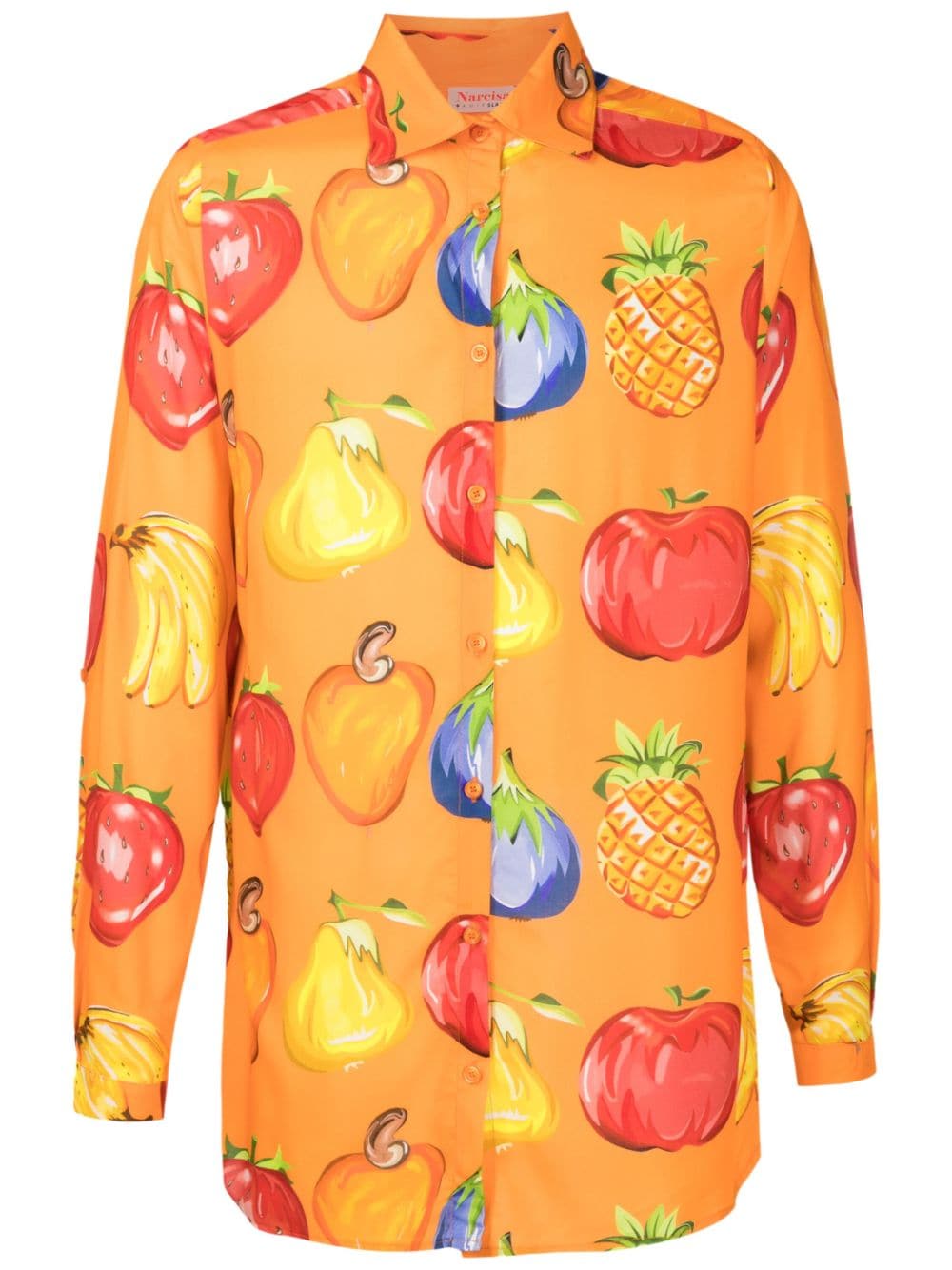 Amir Slama Fruit-print Button-up Shirt In Orange