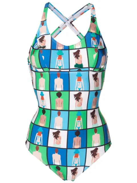 Amir Slama all-over graphic-print swimsuit